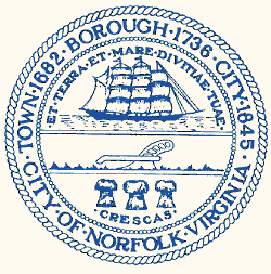 Stadtwappen von Norfolk, Virginia USA